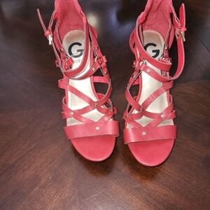 G by Guess Women's Red Strappy Sandals